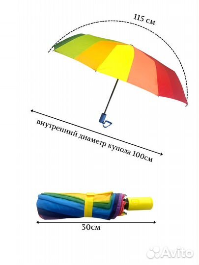 Зонт автомат женский Радуга разноцветный
