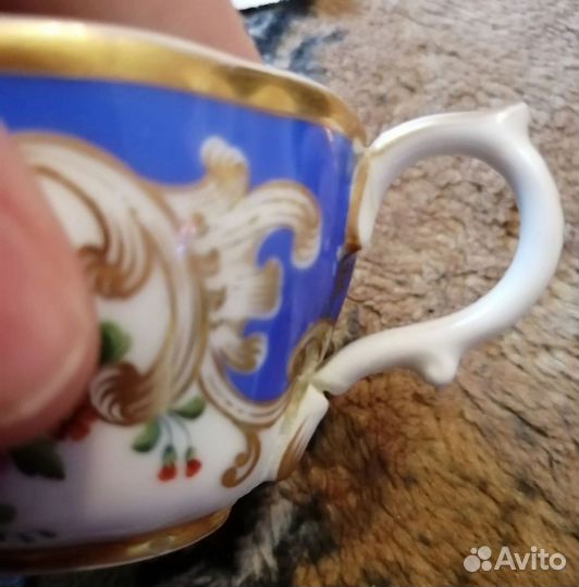 Кофейная пара, фарфор. Завод А.Попова, XIX век