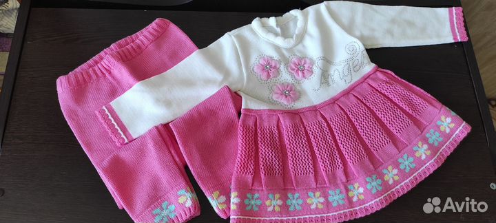 Вязаный костюм детский 74 80