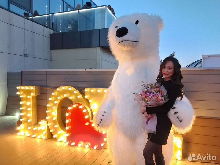 Аниматоры.Шары. Белый Мишка.Мишки Тедди.Пенное шоу