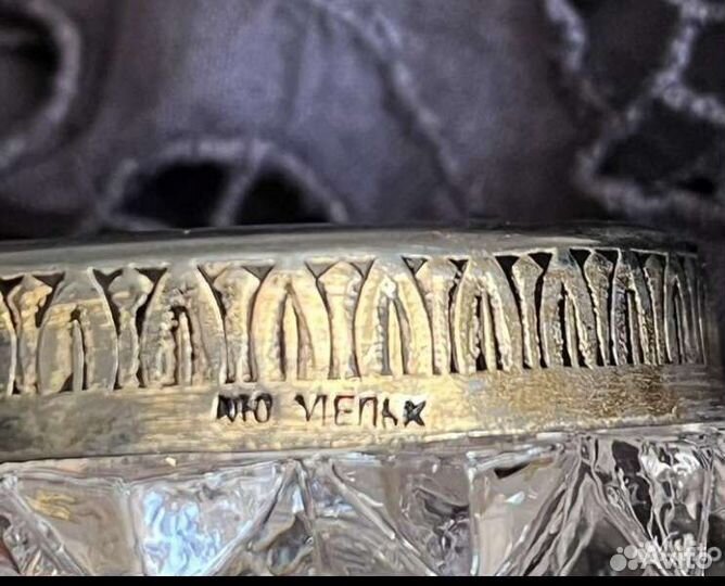 Солонка хрусталь с мельхиором