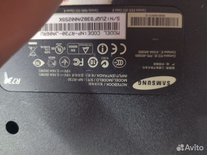 Ноутбук Samsung R730 2 ядра 4 гига.Экран 17.4