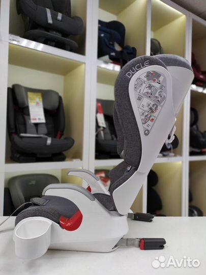 Автокресло 3-12 лет изофикс Ducle Junior серый