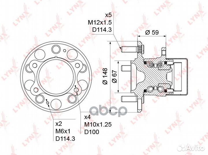 Ступица задняя в сборе с ABS hyundai Elantra(HD