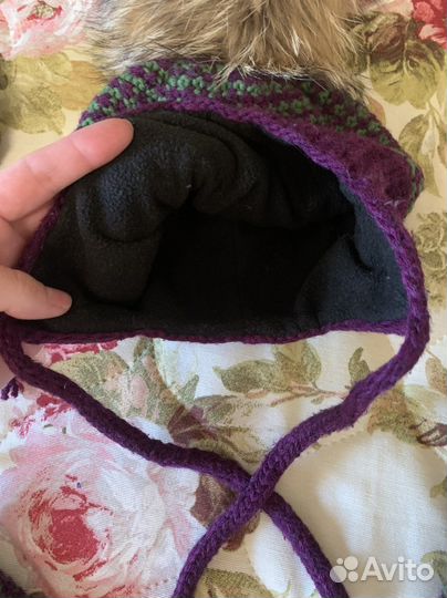 Детский Вязаный комплект, шапка, снуд, варежки