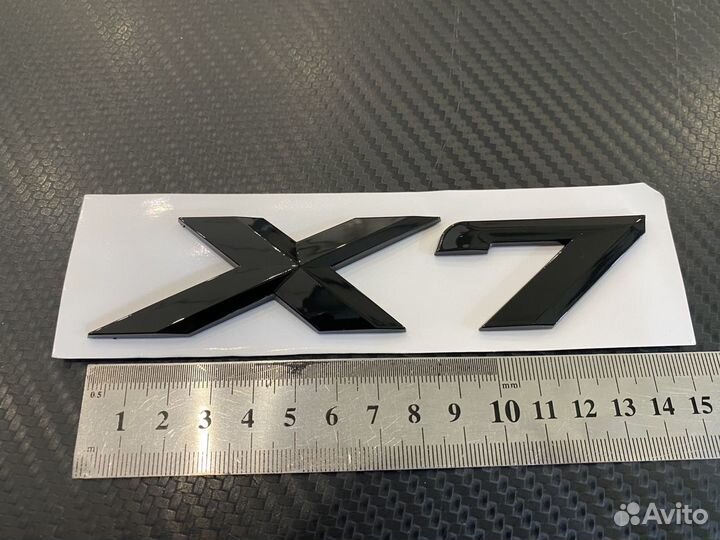 Эмблема задняя X7 чёрная глянец для BMW X7