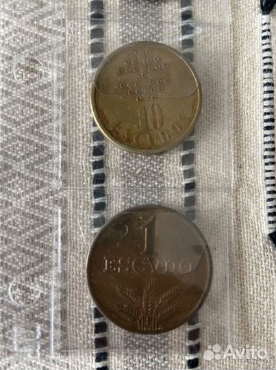 Монеты реал 1883 года и эскудо Португалия до Евро