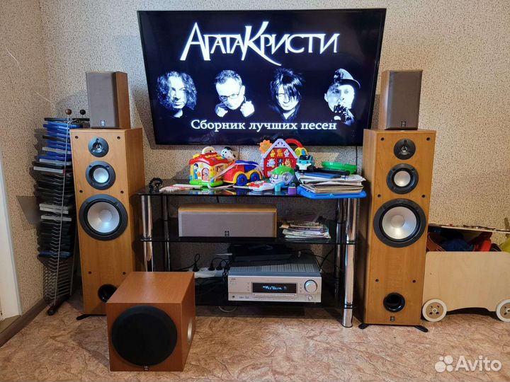 Ресивер JVC, колонки Yamaha