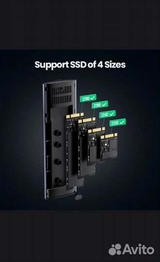 Корпус для SSD M2 ugreen, sata,nvme