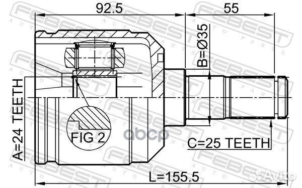 Шрус внутренний 24x35x25 (mitsubishi galant E55