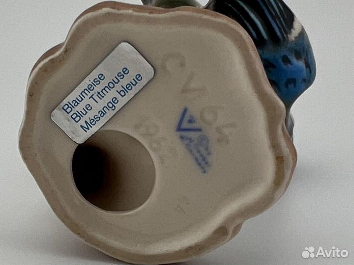 Фигурка птицы из фарфора лазоревка goebel 1962 Г