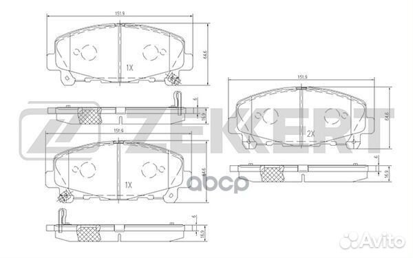 Колодки торм. диск. передн. Honda Accord viii 0