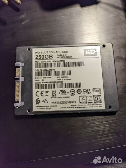 SSD western digital 250GB+в наличии есть HDD