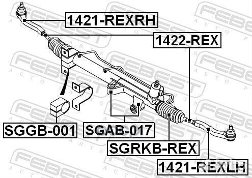 Наконечник рулевой тяги левыйSsangYong 1421-R