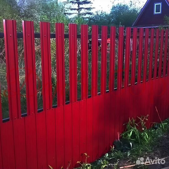 Забор из профнастила и штакетника в Кропоткине