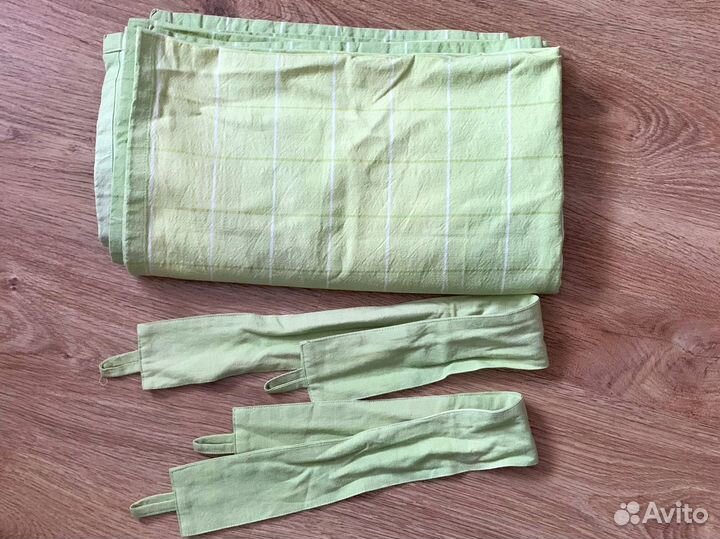 Занавески Финляндия 2 шт хлопок зеленые