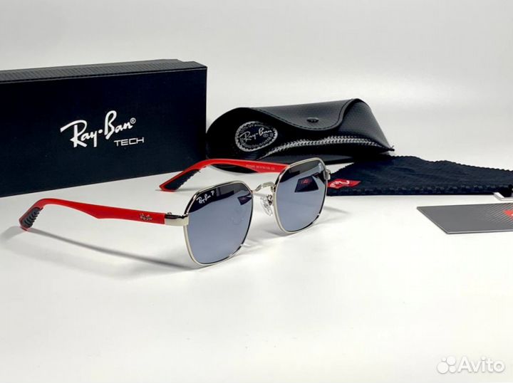 Очки Ray Ban ferrari серебристые