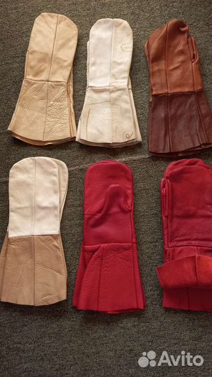 Перчатки рукавицы рабочие кожаные