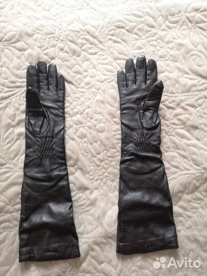 Длинные кожаные перчатки
