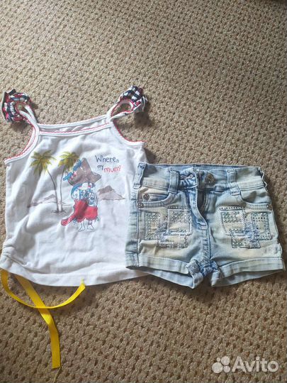 Одежда для девочки 6-12 месяцев вещи пакетом