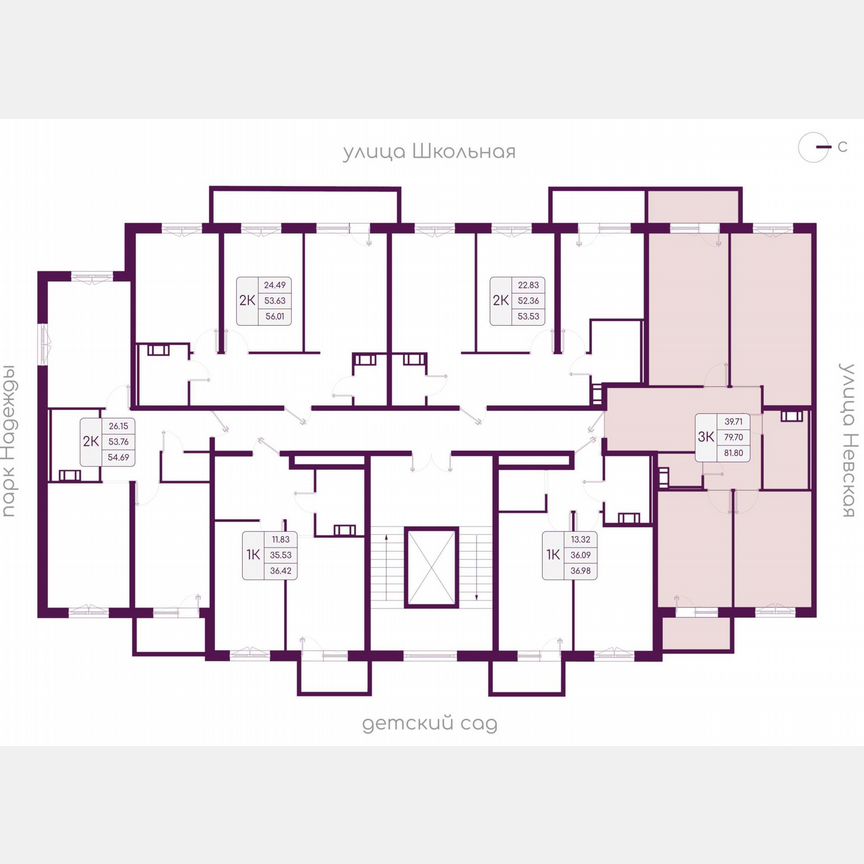 3-к. квартира, 81,8 м², 5/5 эт.