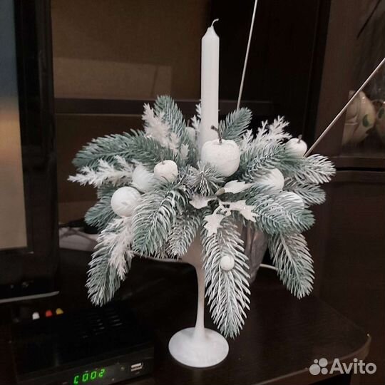 Новогодняя композиция в фужере