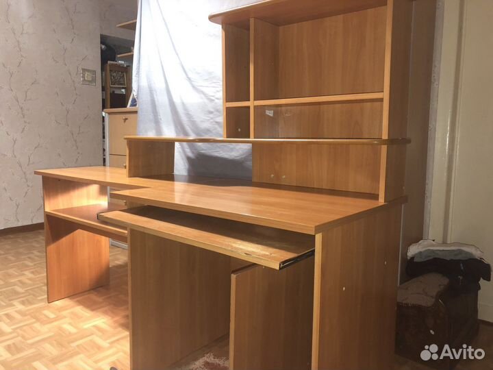 Компьютерный стол 2в1 с полками