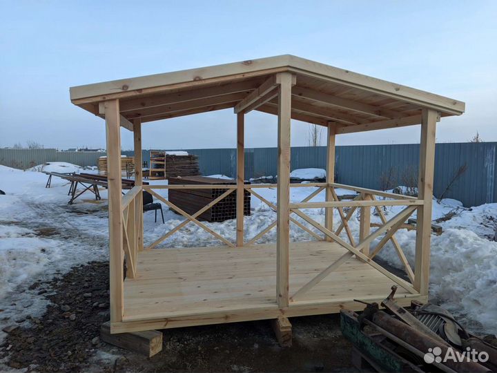 Беседка из дерева ручная работа