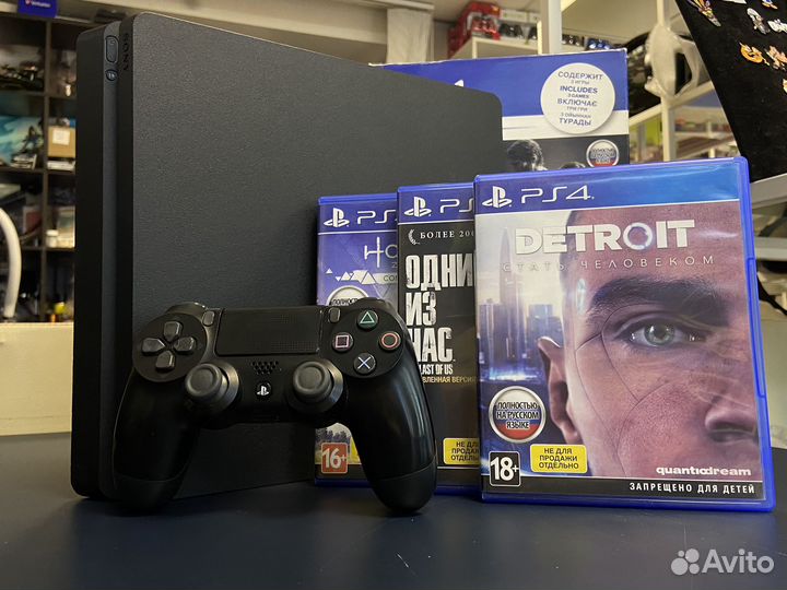 Playstation 4 Slim 1tb + 3 игры