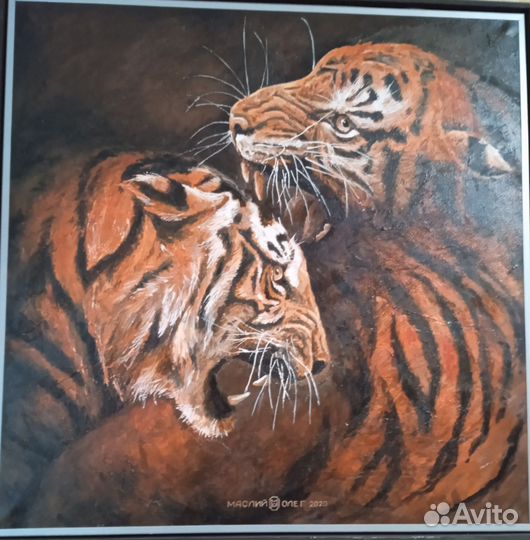 Живопись Олег Маслий холст акрил Разговор двух