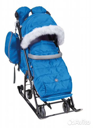 Санки Коляска Ника Детям 7-5s голубой new 2021