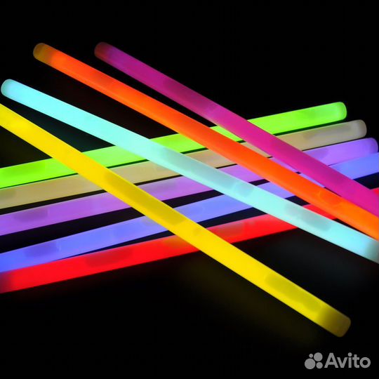 Светящаяся палочка (хис) размер 35х1,5см. (Жёлтый)