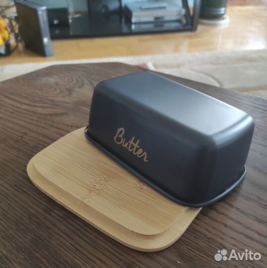 Масленка деревянная со стальной крышкой