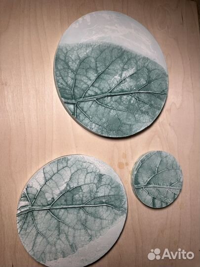 Декоративное гипсовое панно на стену листья лист
