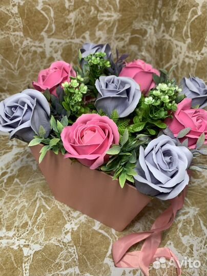 Букет из мыльных роз