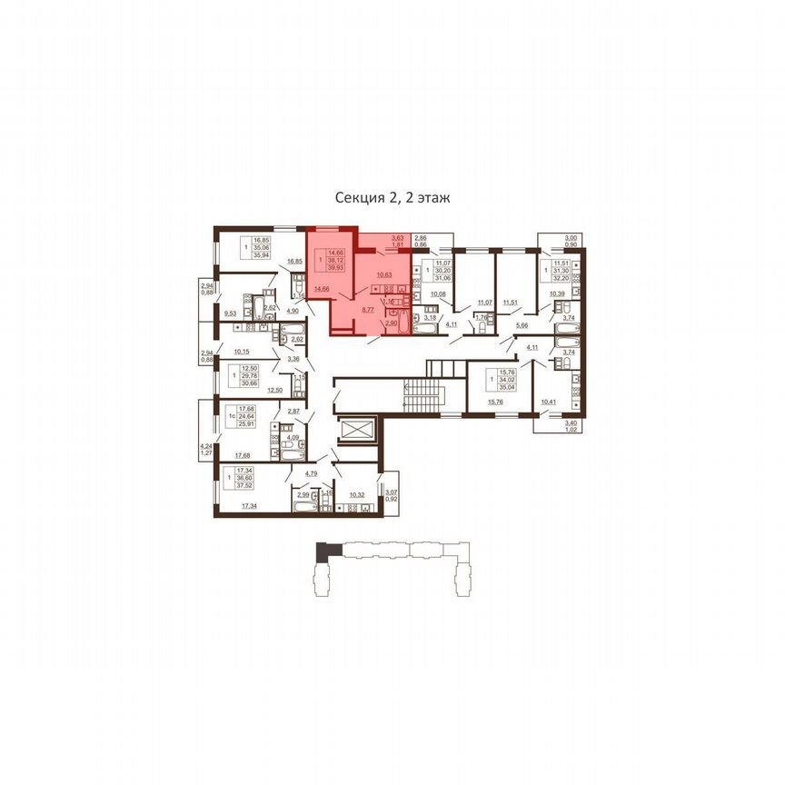 1-к. квартира, 39,9 м², 2/6 эт.