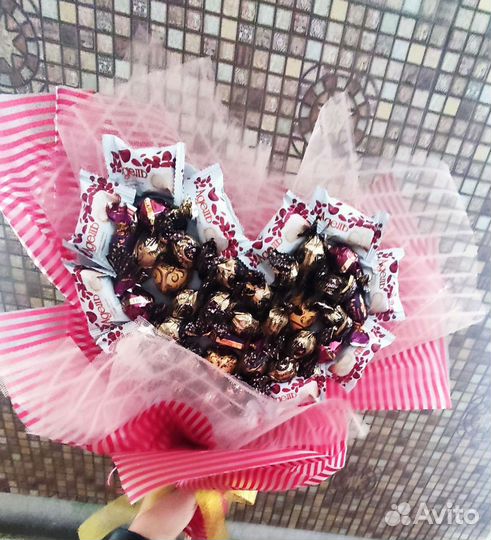 Сладкий букет-сердце. Подарок