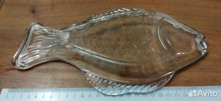 Блюдо под рыбу, стекло. Новое
