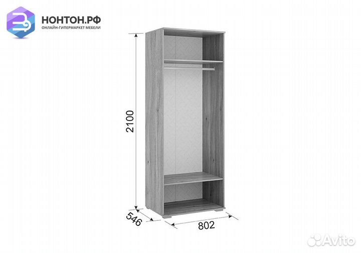 Шкаф 2-х дверный Зоо 04.21 дуб мария / белый