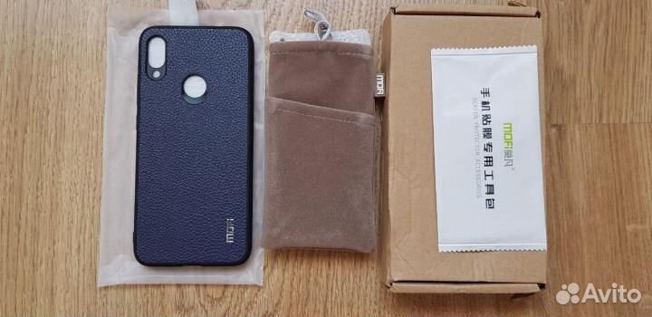 Чехол для Redmi Note7+стекло+чехол для наушников