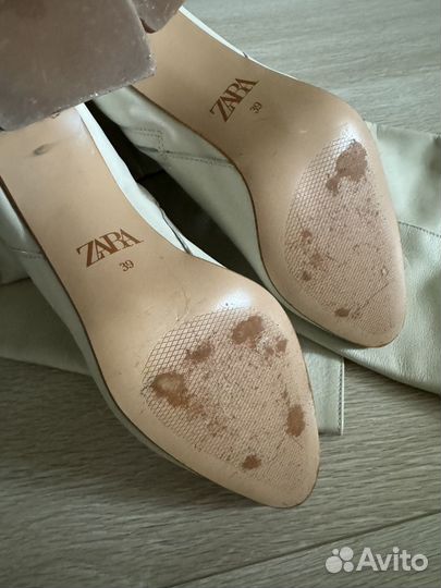 Сапоги zara, нат. кожа