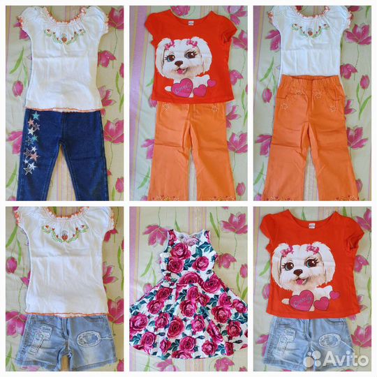 Вещи пакетом на девочку 3 4 года 18вещей