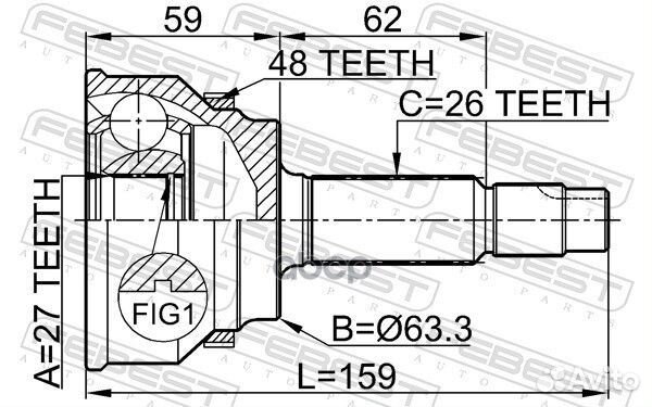 ШРУС 0110061A48 Febest