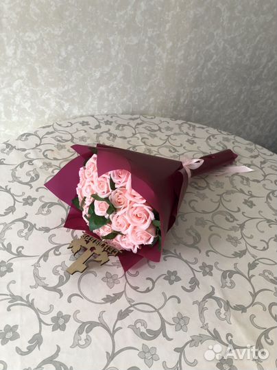 Букет нежный из мыльных роз для учителя