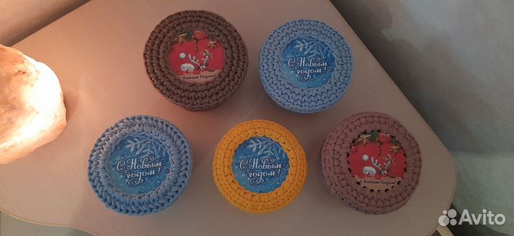 Вязаные корзины ручная работа