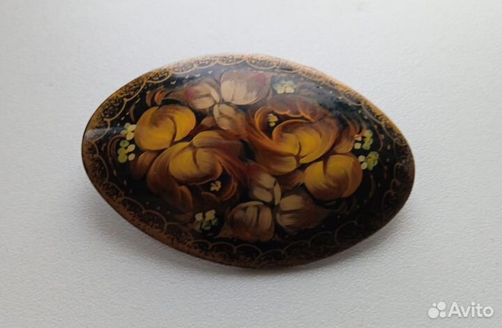 Винтажные броши лаковая миниатюра