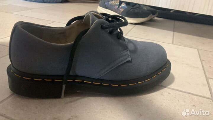 Ботинки dr martens 1461 голубого цвета