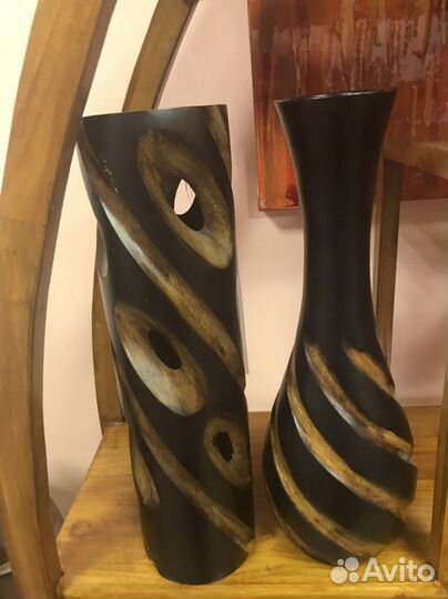 Вазы деревянные