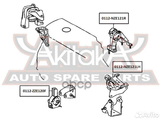Подушка двигателя лев 0112NZE121LH asva
