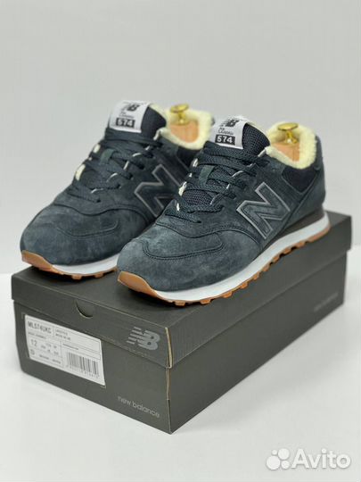 Кроссовки new balance 574 зимние с мехом